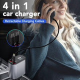 VoltRush™ 4-in-1 Retractable Car Charger – Fast Power, Zero Clutter