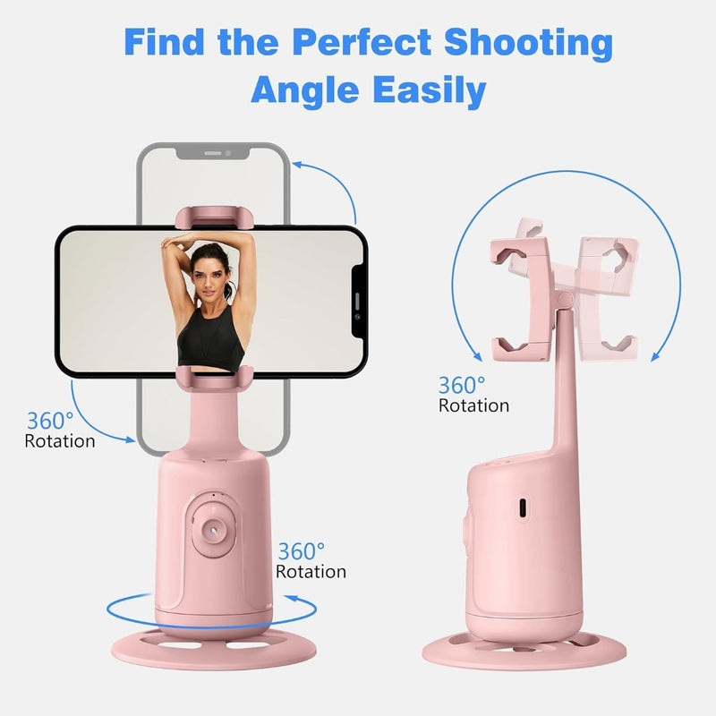 360° Auto Face Tracking Gimbal Stabilizer for Phones, Vlogging & Video Recording