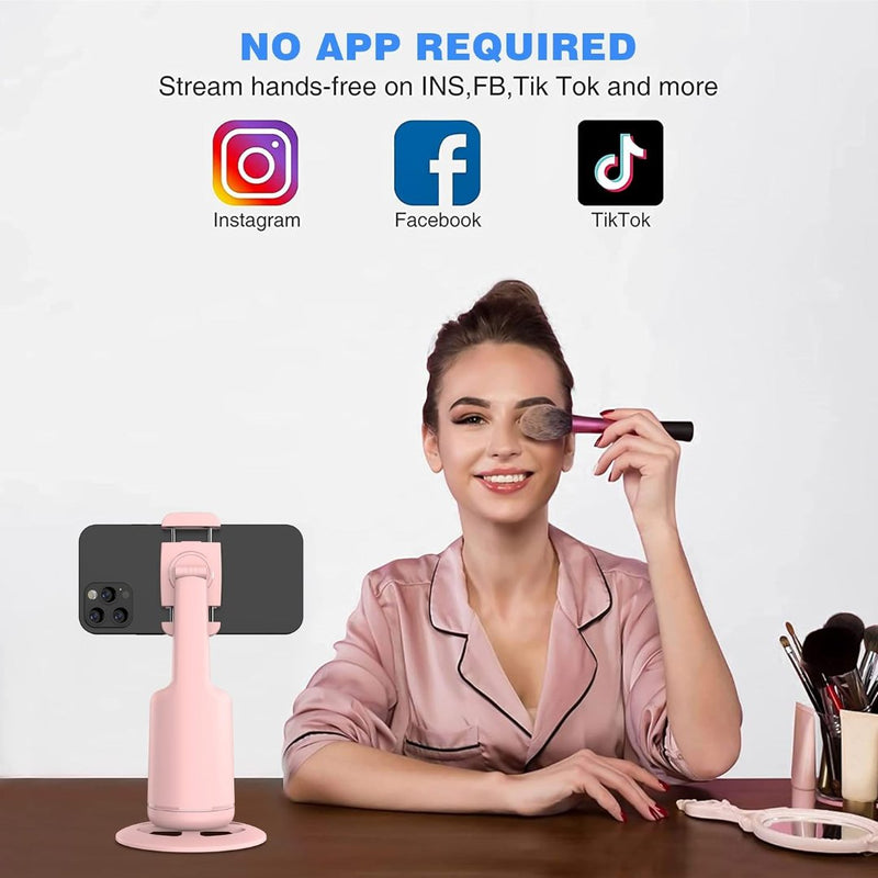 360° Auto Face Tracking Gimbal Stabilizer for Phones, Vlogging & Video Recording