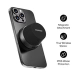 MOMAX 1-Vibe Go: Magnetic Wireless Speaker & Phone Stand with IPX6 Waterproof Protection