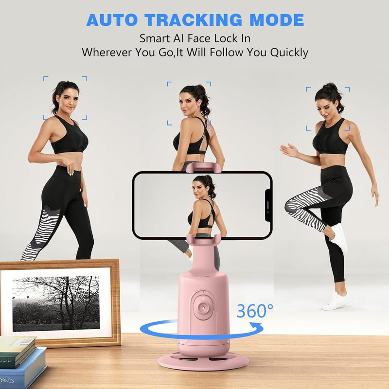 360° Auto Face Tracking Gimbal Stabilizer for Phones, Vlogging & Video Recording